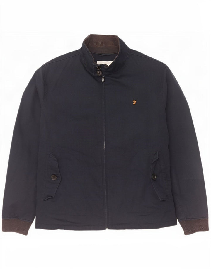 Jaqueta bomber masculina Farah UK 40 grande algodão azul marinho