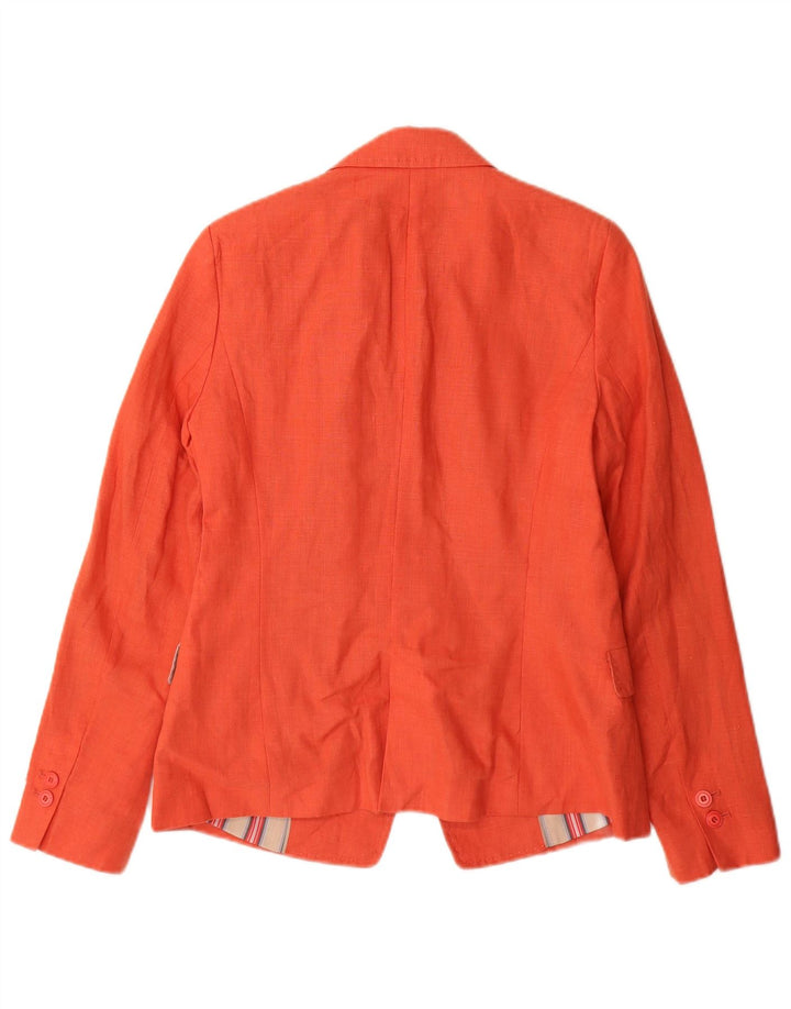 Jaqueta blazer feminina Zara com 1 botão Reino Unido 12 médio laranja