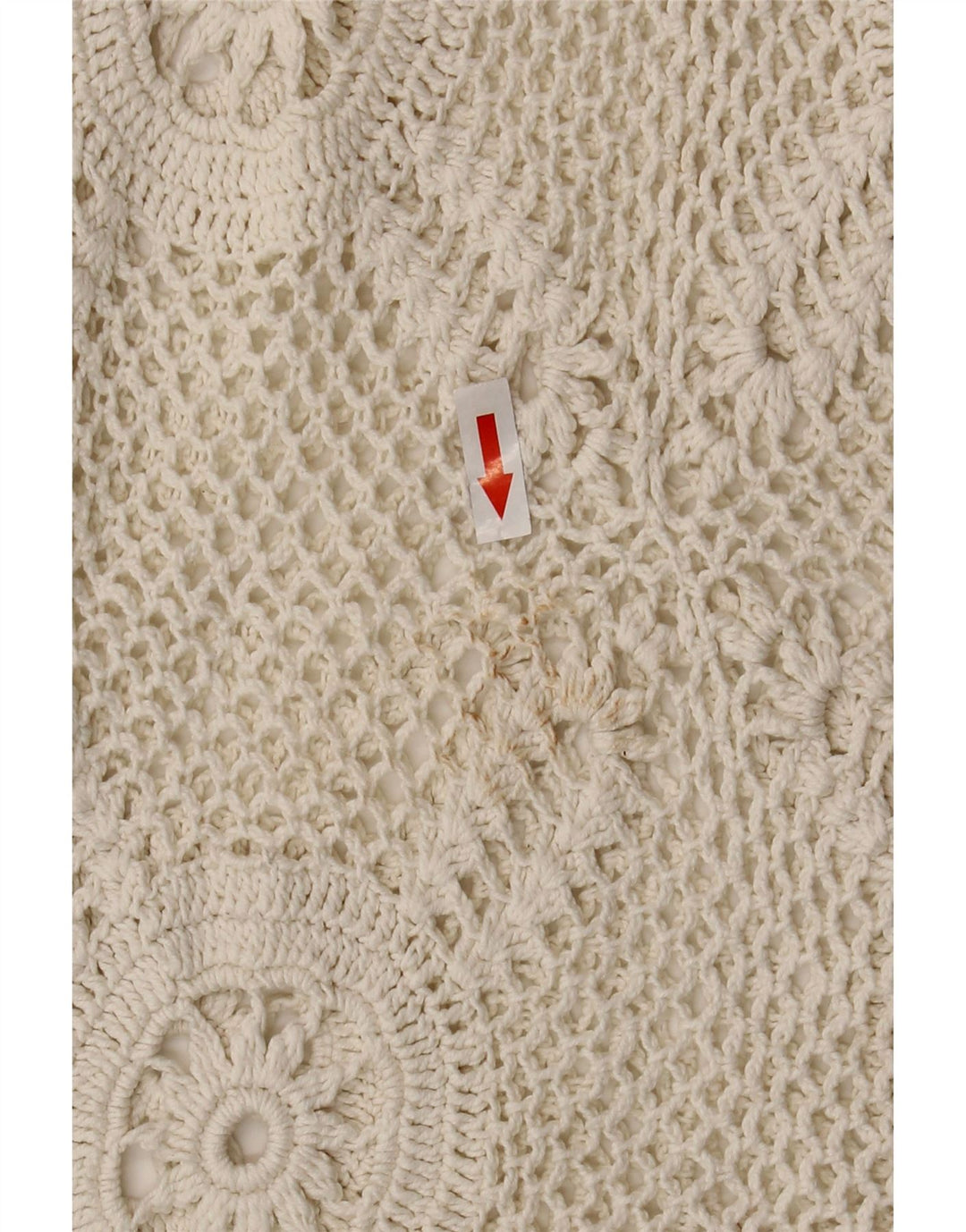 Suéter feminino vintage de manga curta com gola redonda Reino Unido 14 médio branco