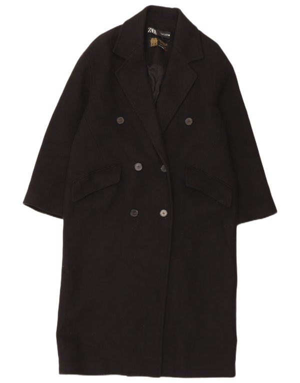 Zara Casaco feminino oversized com peito duplo Reino Unido 10 pequeno preto