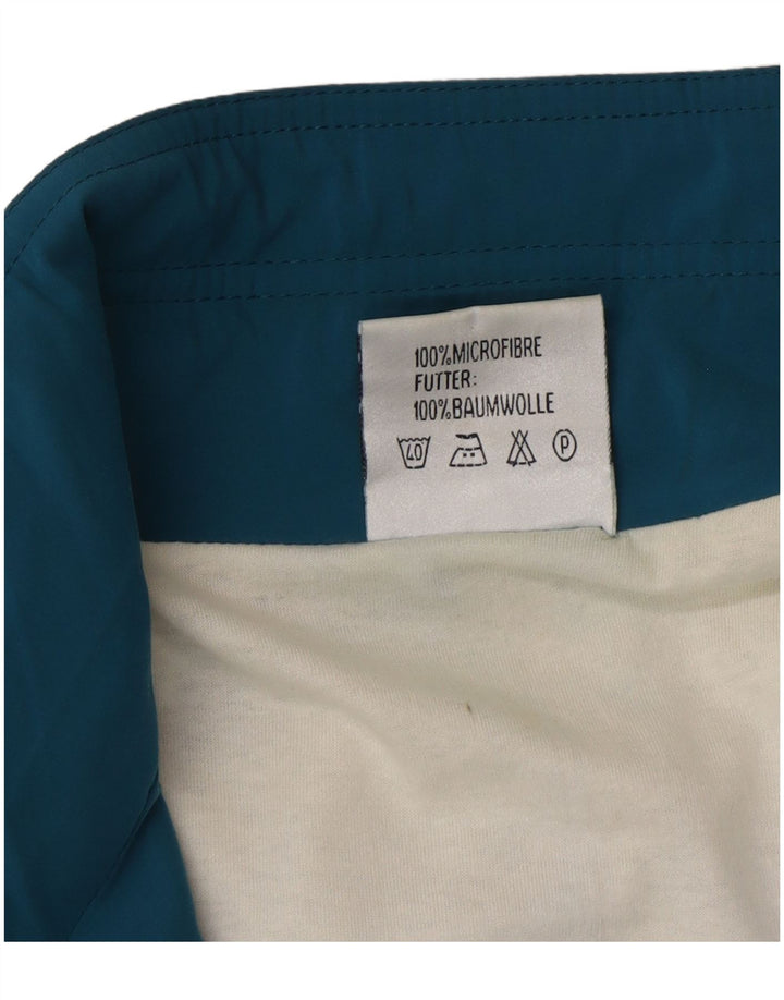 Jaqueta superior de agasalho masculino vintage, microfibras grandes e azuis em bloco colorido
