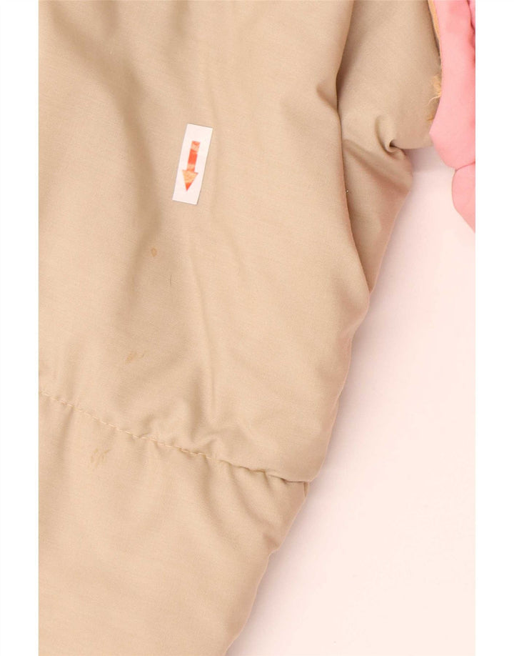 Jaqueta acolchoada masculina vintage IT 48 algodão colorblock rosa médio