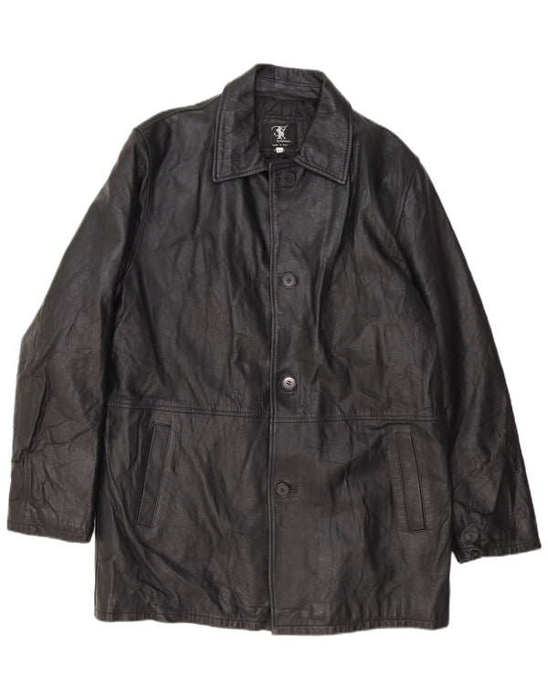 Casaco de couro masculino Lavorazione Artigiana IT 52 XL preto