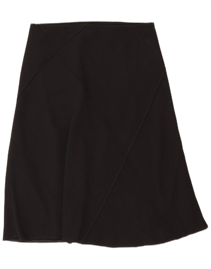 Saia feminina Marks & Spencer UK 14 grande W32 poliéster preto