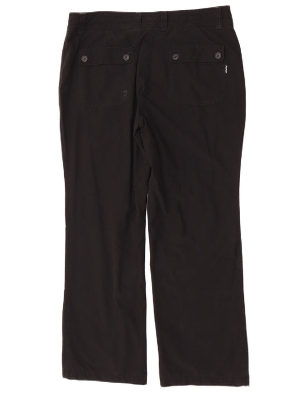 Calça chino reta feminina Rohan Reino Unido 14 grande W34 L29 poliéster preto