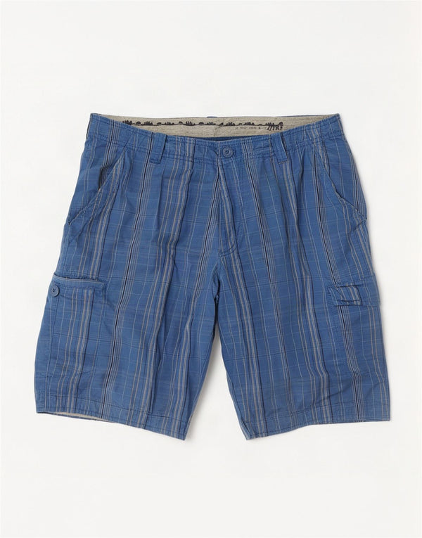 Nike Mens Cargo Shorts W34 Medium Blue Check Cotton