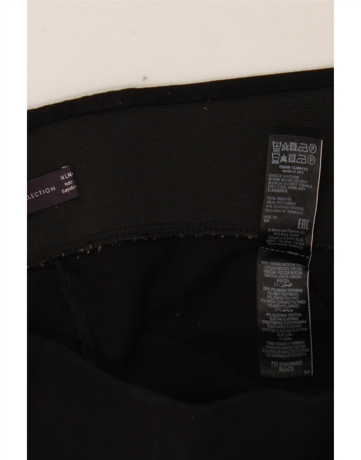 Leggings femininas MARKS & SPENCER Reino Unido 14 grandes viscose preta