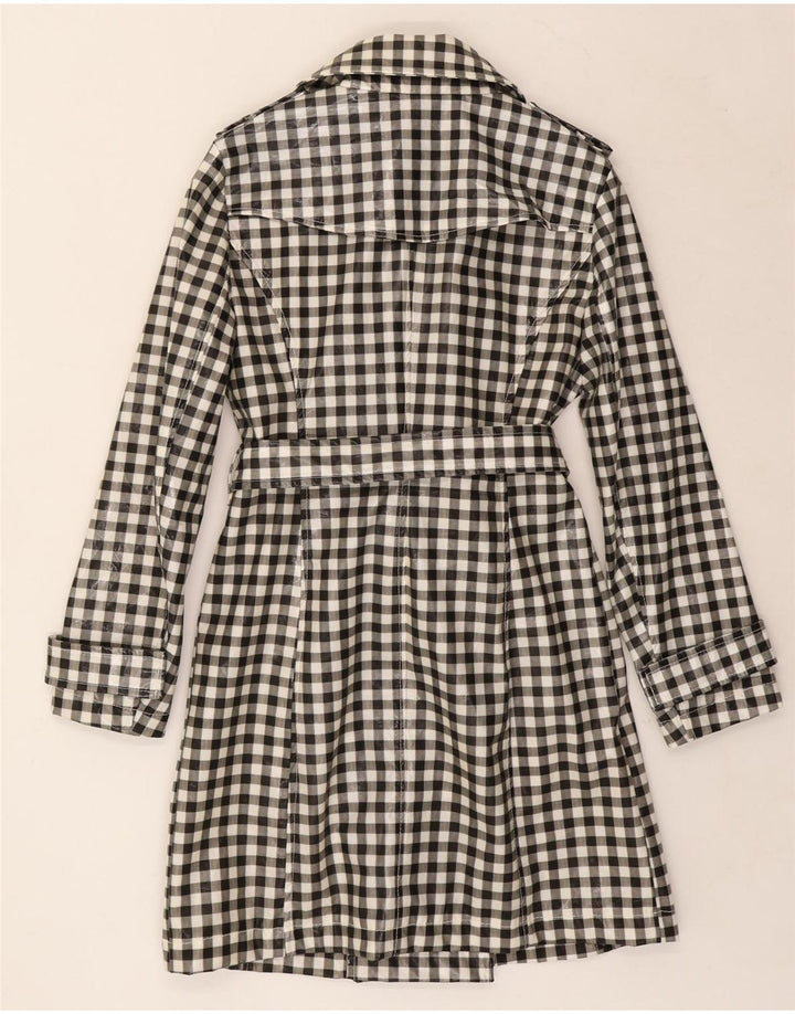 Trench Coat feminino vintage UK 12 médio preto guingão
