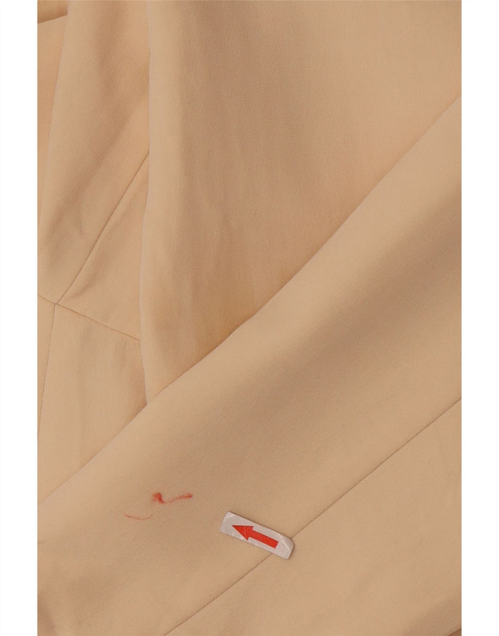 Jaqueta blazer oversized Zara feminina com 2 botões UK 10 poliéster bege pequeno