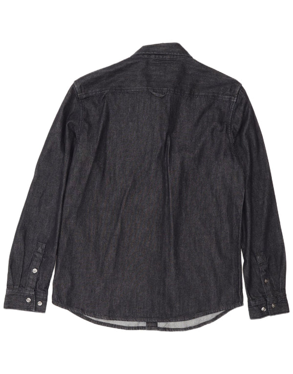 Camisa jeans masculina Zara grande algodão azul marinho