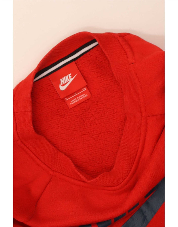 Nike feminino gráfico oversized moletom jumper reino unido 10 pequeno vermelho