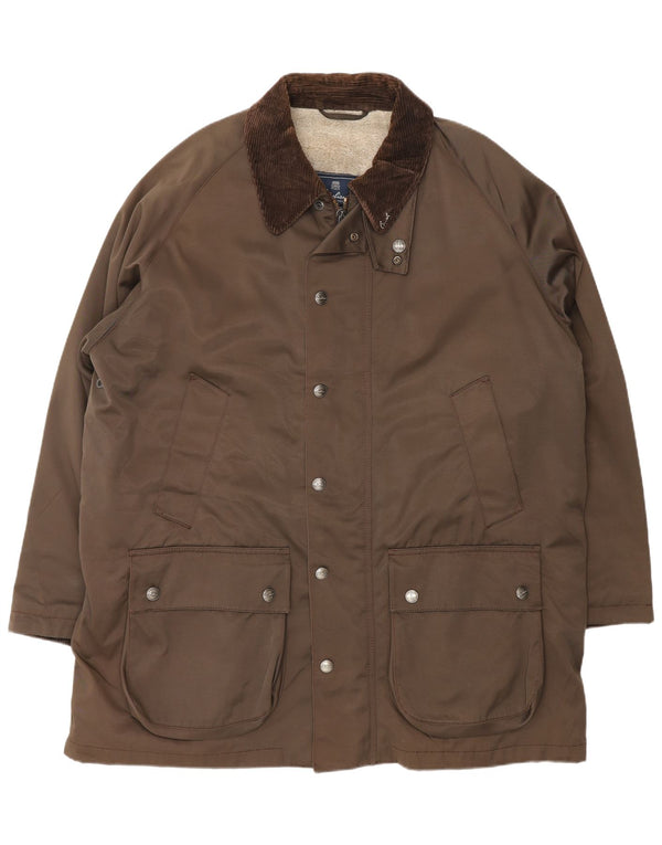 Jaqueta utilitária masculina Corneliani Sherpa IT 56 3XL algodão marrom