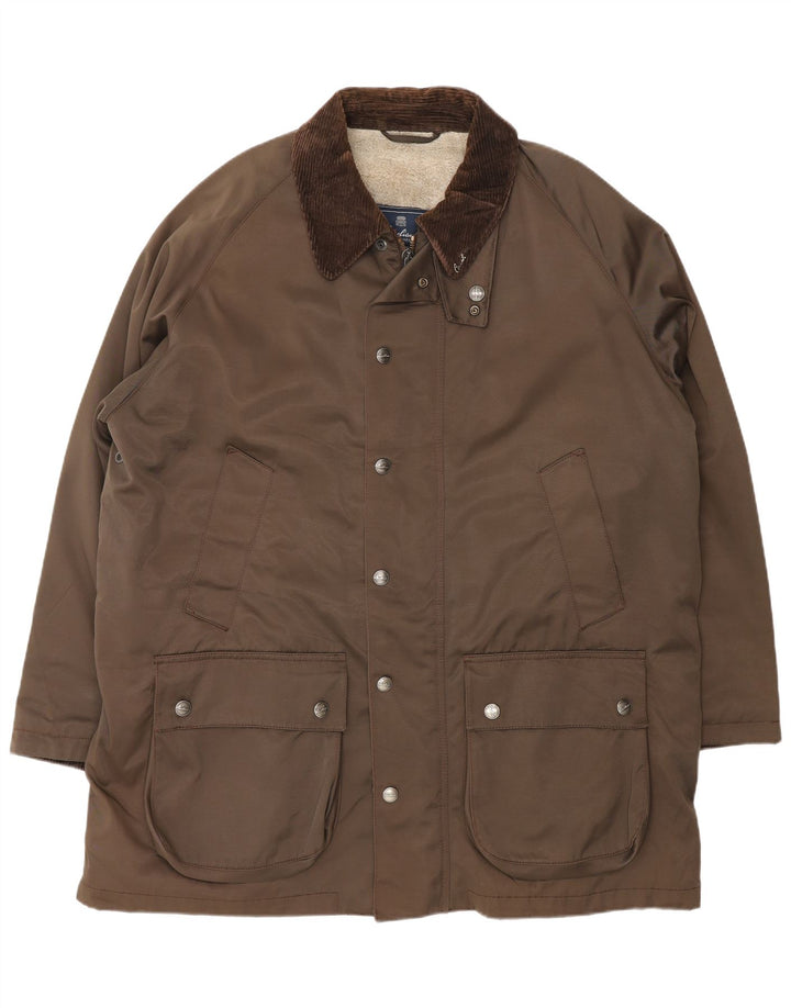 Jaqueta utilitária masculina Corneliani Sherpa IT 56 3XL algodão marrom