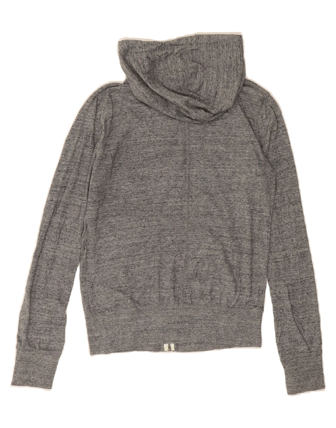 NIKE Womens Zip Hoodie Sweater UK 12 Medium Grey Flecked Cotton Vintage Nike and Second-Hand Nike from Messina Hembry 