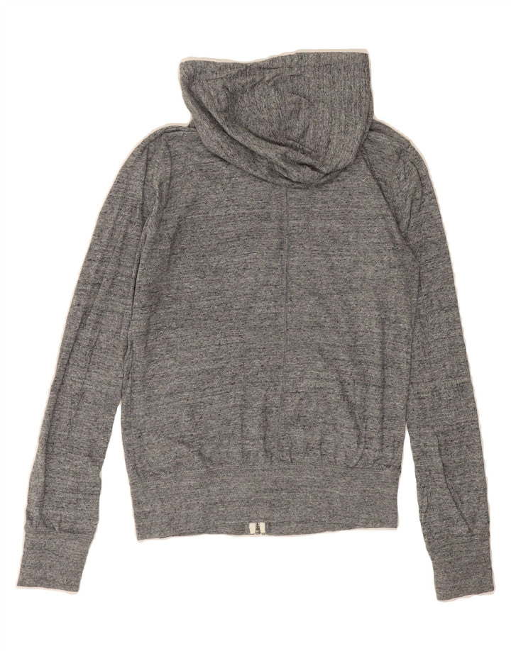 NIKE Womens Zip Hoodie Sweater UK 12 Medium Grey Flecked Cotton Vintage Nike and Second-Hand Nike from Messina Hembry 
