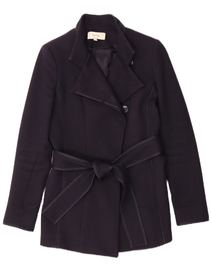 Sobretudo feminino Reiss UK 4 XS lã azul marinho