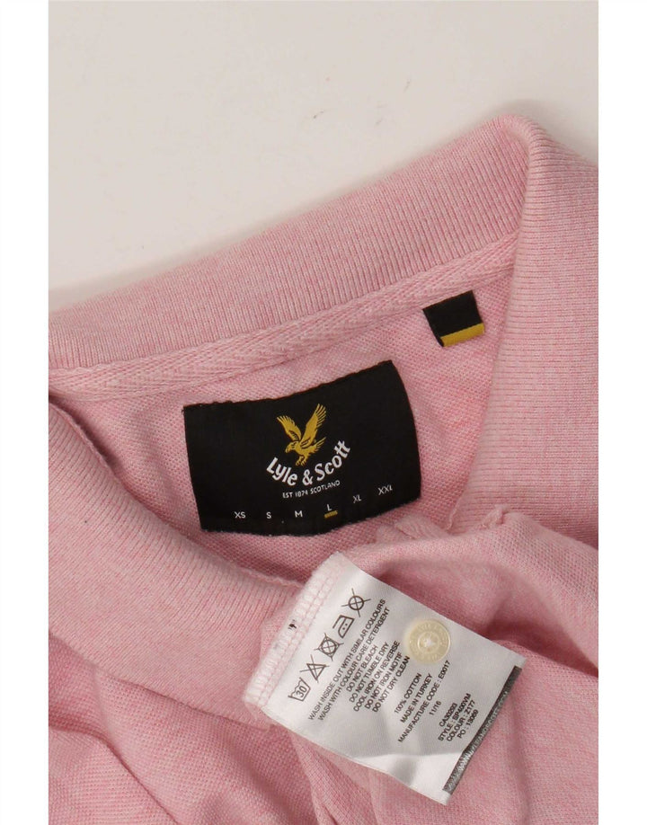 Camisa polo masculina Lyle & Scott grande algodão rosa