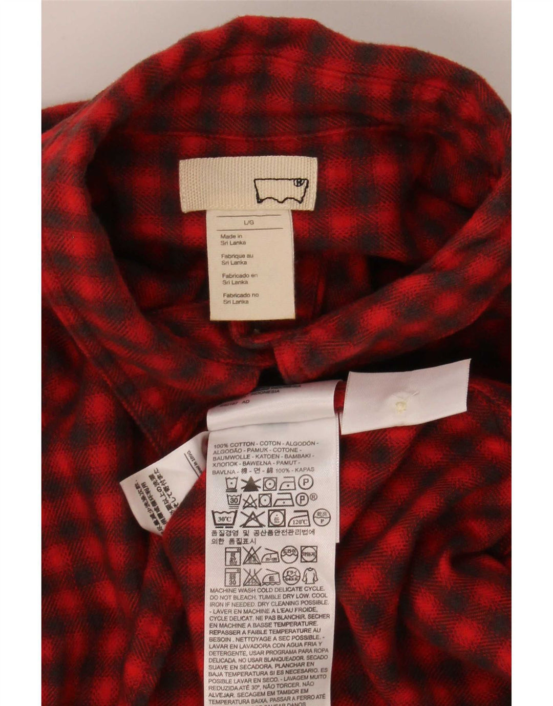 Camisa pulôver feminina de flanela Levi's UK 16 grande algodão vermelho guingão