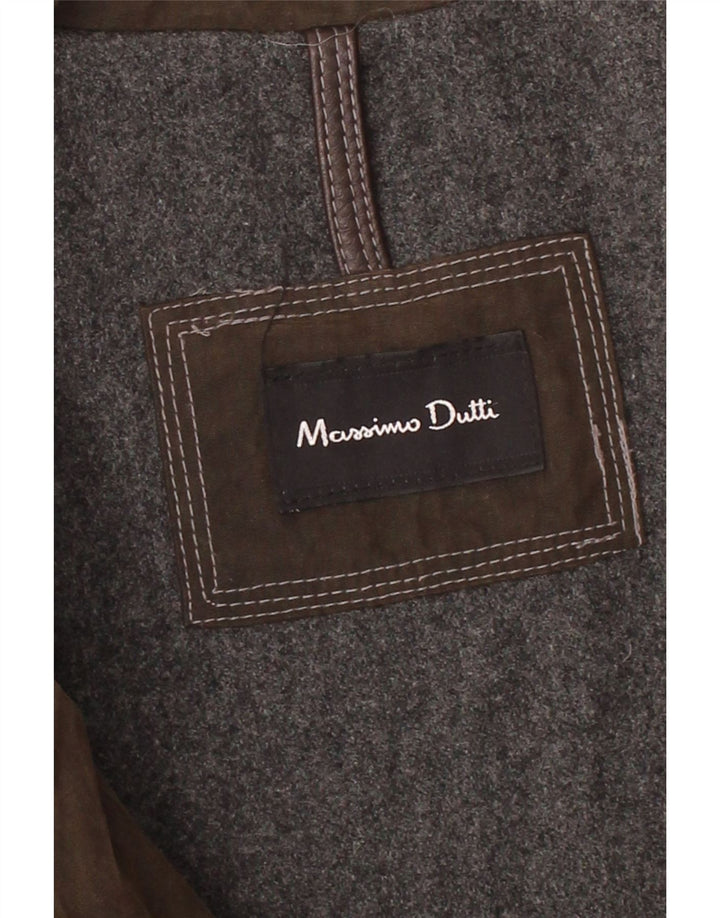 Jaqueta masculina de algodão encerado MASSIMO DUTTI UK 44 2XL marrom