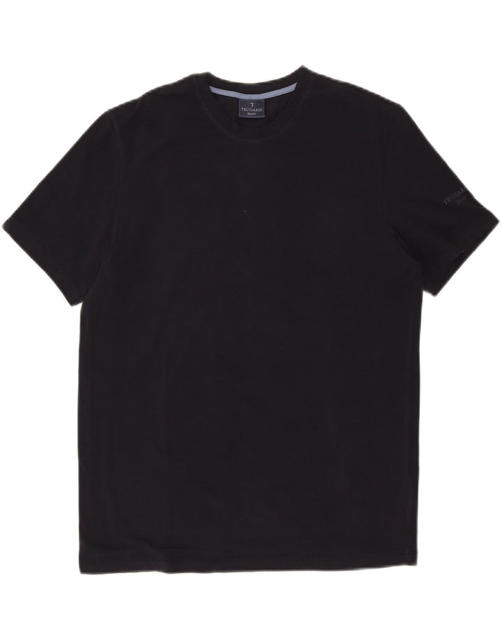 TRUSSARDI JEANS Camiseta masculina Top Médio Algodão Preto