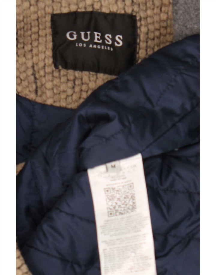 Jaqueta masculina com capuz Guess UK 38 poliéster marrom médio