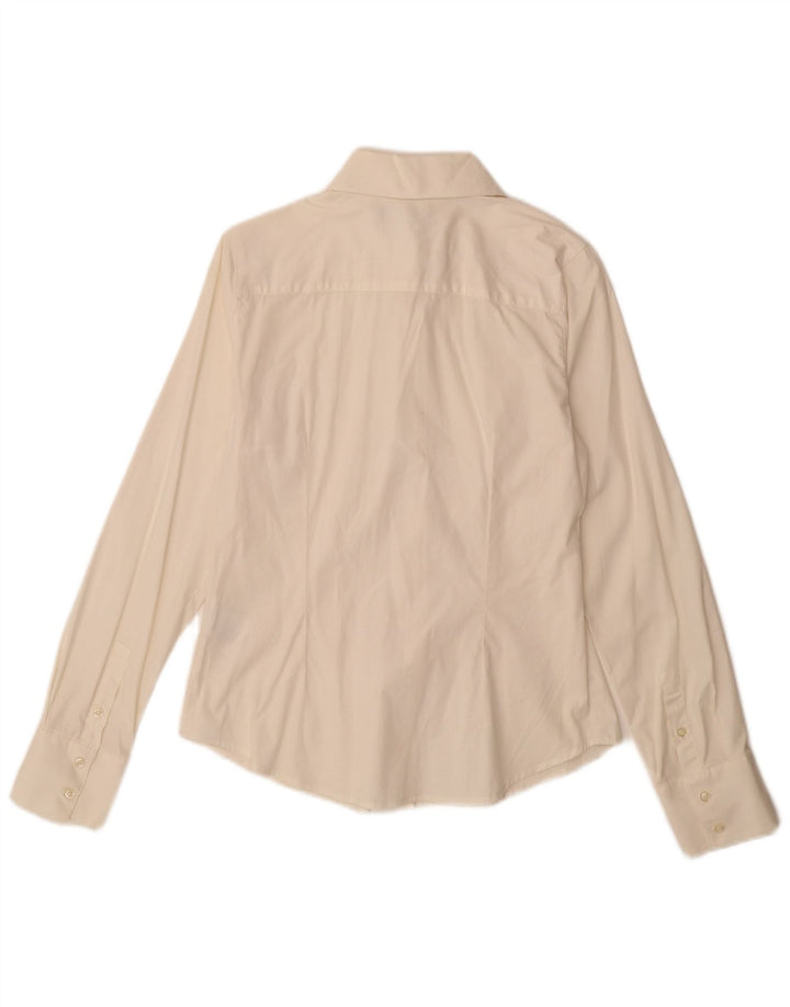 Camisa feminina Sasch UK 12 algodão branco médio