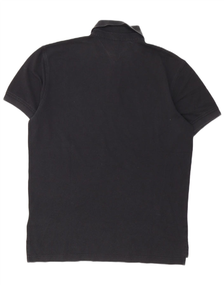Camisa polo masculina Tommy Hilfiger grande algodão preto