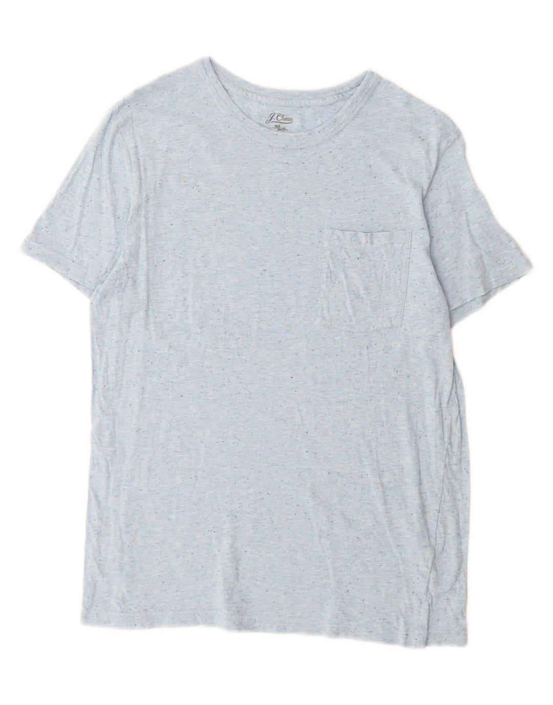 Camiseta masculina J. Crew top pequeno algodão manchado azul