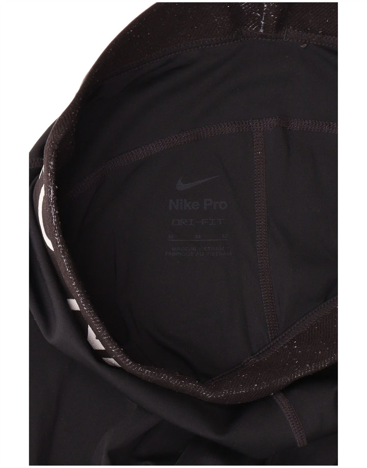 Nike Womens Dri Fit Graphic Leggings UK 12 Médio Preto Poliéster Esportes