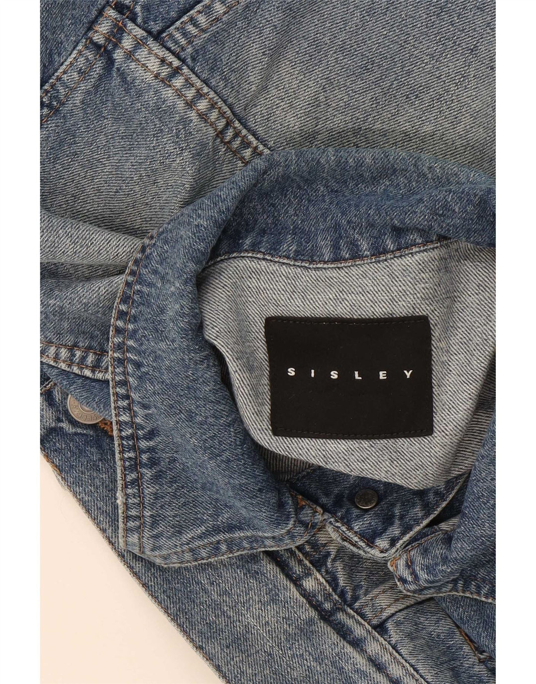 Jaqueta jeans masculina Sisley UK 36 pequeno algodão azul