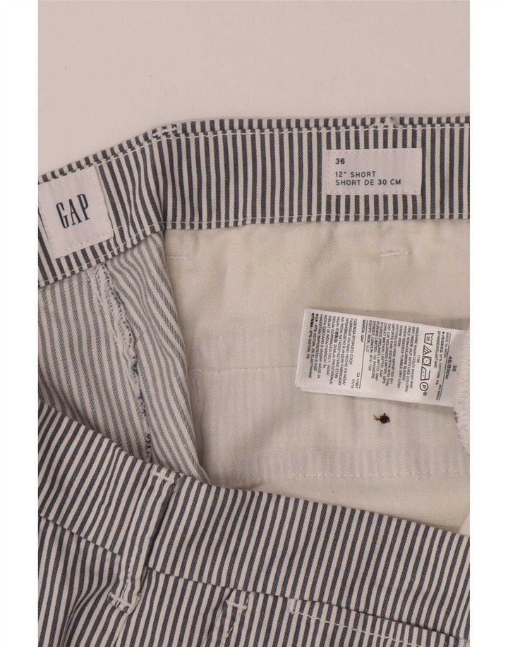 Shorts Chino Masculino Gap W36 Grande Algodão Listrado Azul