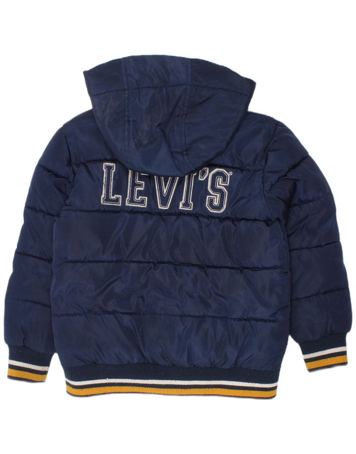 Jaqueta acolchoada com capuz gráfico Levi's Boys 7-8 anos azul marinho poliéster