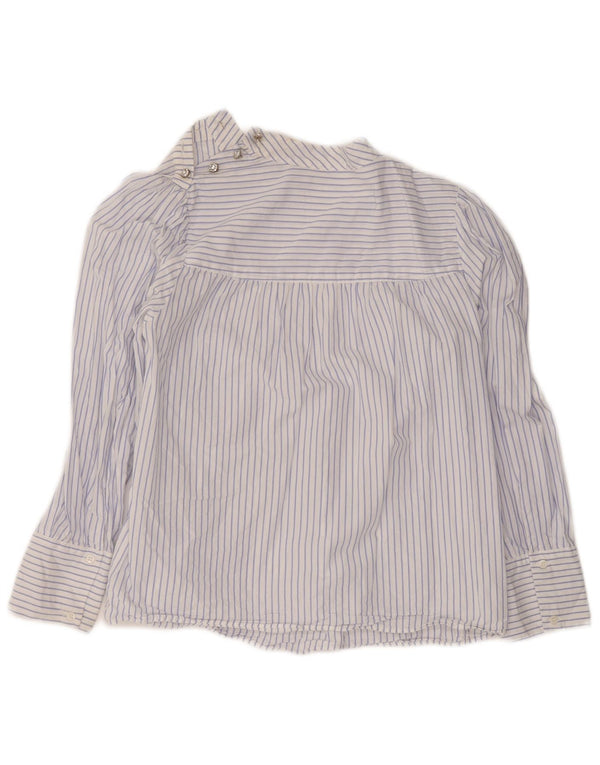 Blusa feminina Zara Top UK 6 XS algodão listrado branco