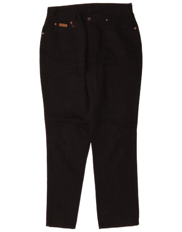 Calça jeans feminina Wrangler de cintura alta US 14 XL W32 L29 algodão preto