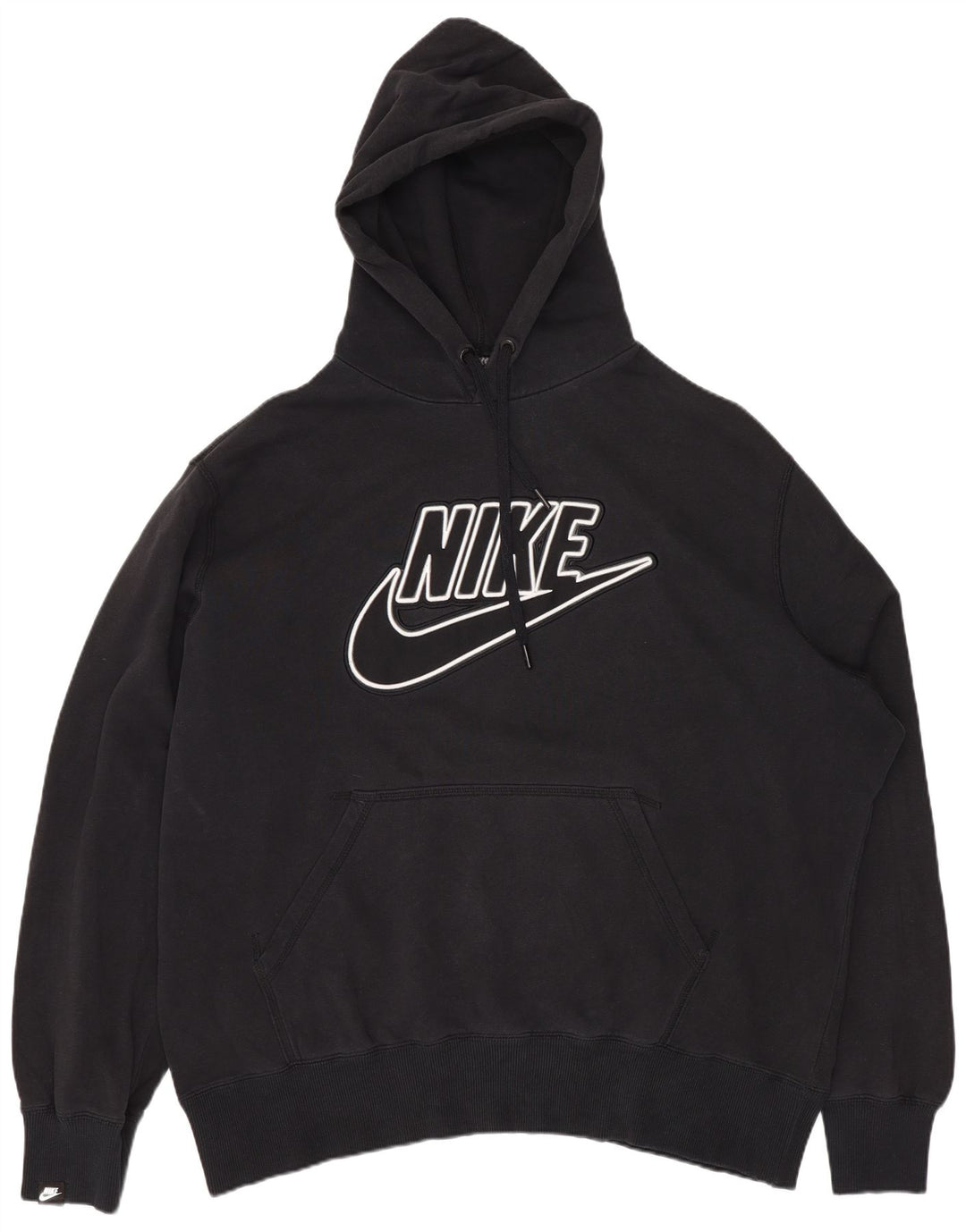 NIKE feminino gráfico oversized moletom com capuz UK 18 XL preto algodão