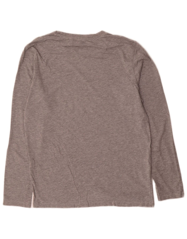 Jack & Jones Top masculino de manga comprida de algodão manchado cinza pequeno