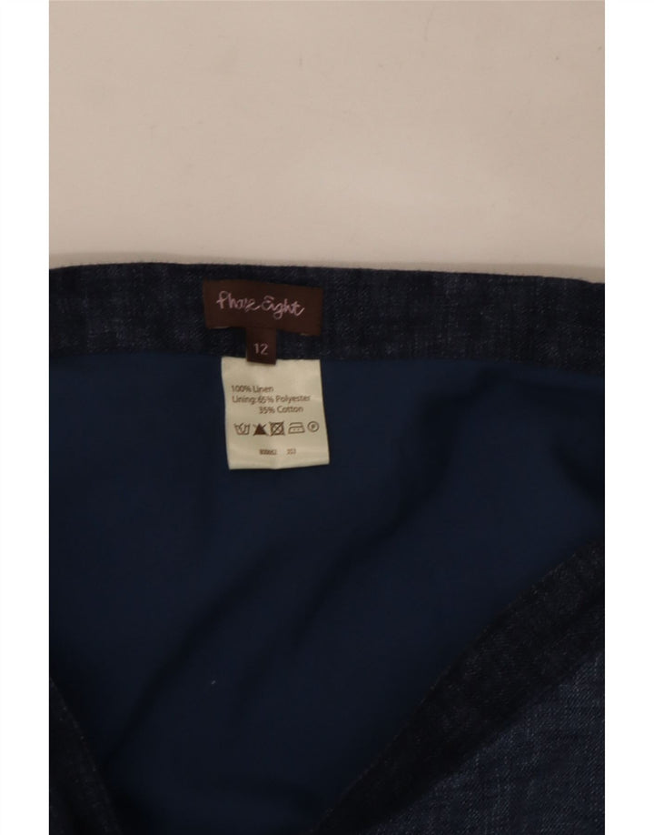 Fase Eight Saia feminina envoltória larga Reino Unido 12 médio W32 azul colorblock