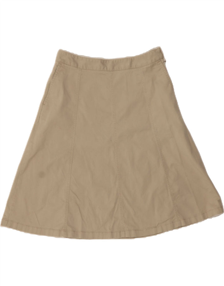 L.L.BEAN Womens Classic Fit A-Line Skirt US 10 Large W30  Beige Cotton Vintage L.L.Bean and Second-Hand L.L.Bean from Messina Hembry 