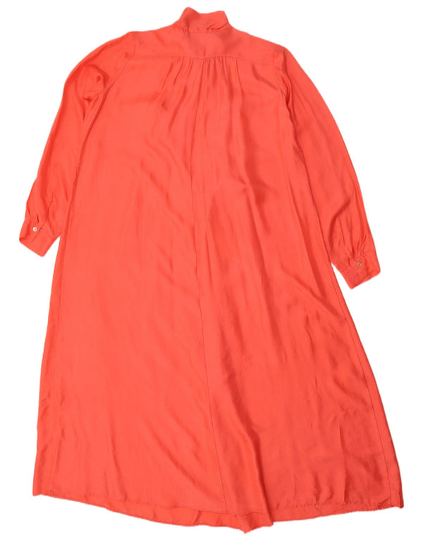 Vestido maxi feminino de manga comprida Forte Forte UK 18 XL laranja seda