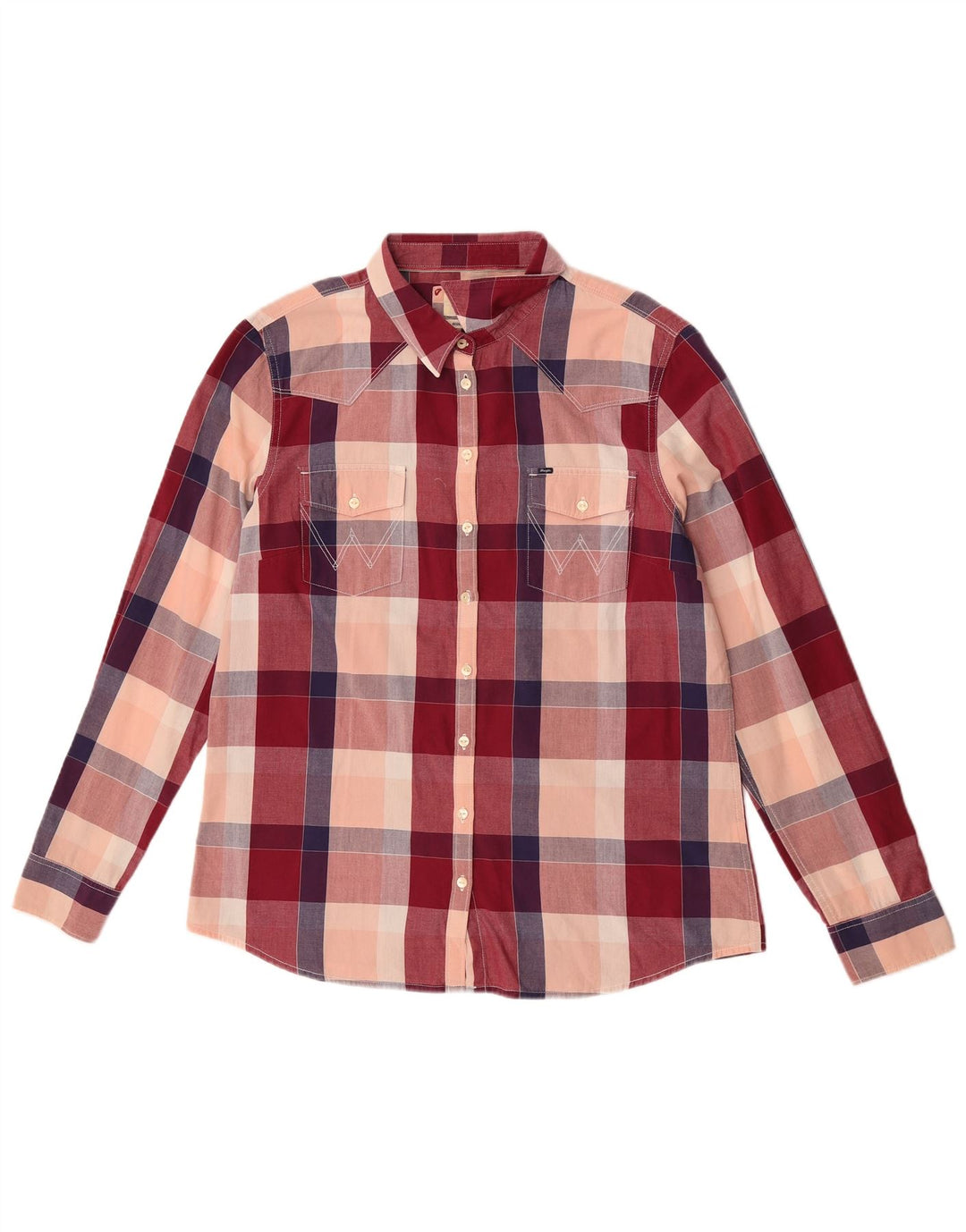 Camisa feminina Wrangler Regular Fit UK 18 XL algodão xadrez multicolorido