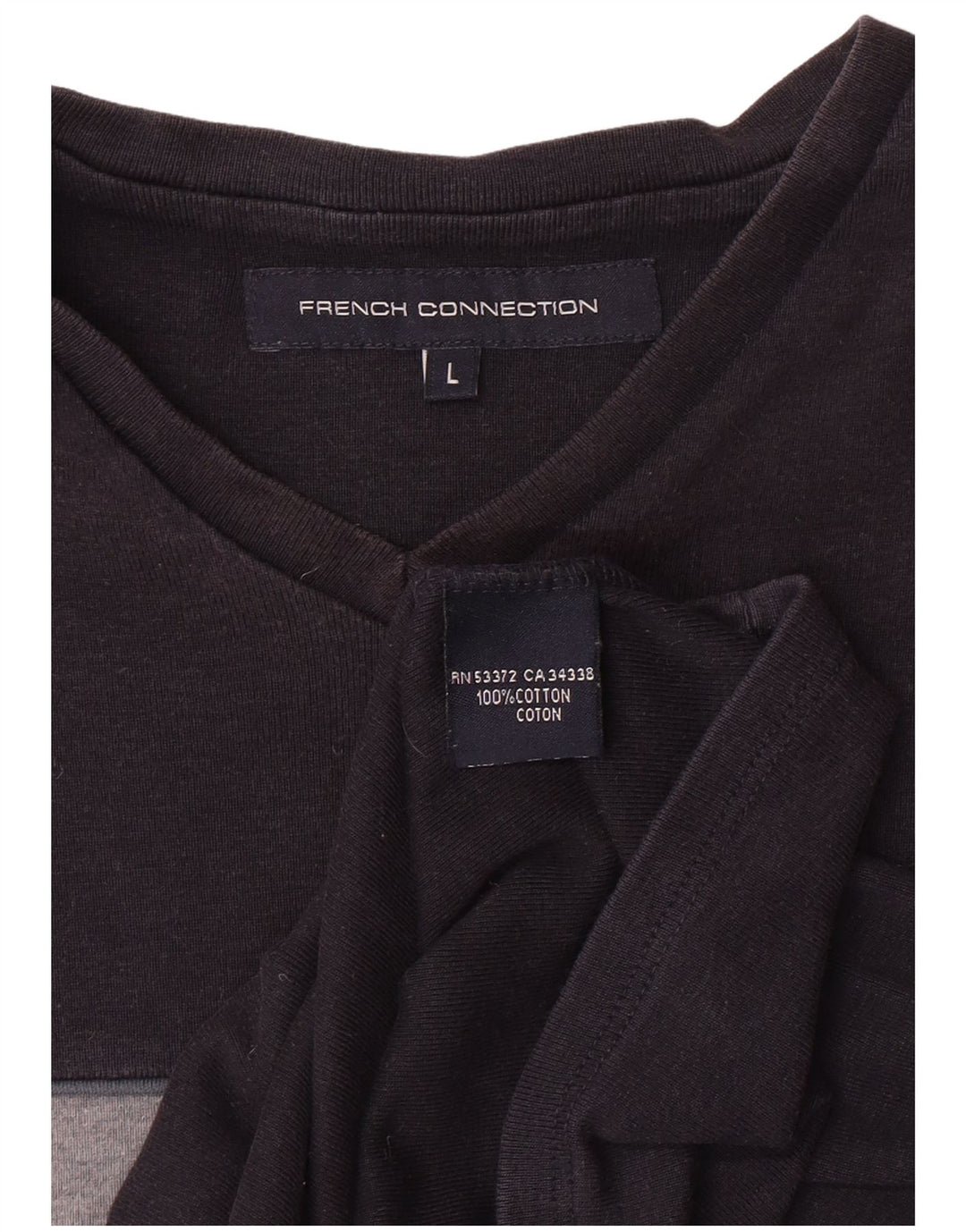 Camiseta feminina de manga curta French Connection grande azul marinho