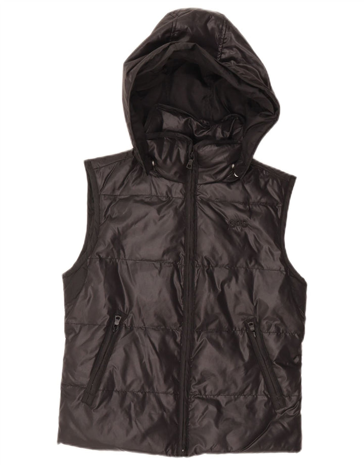 Colete acolchoado com capuz feminino Gas UK 12 médio preto poliamida