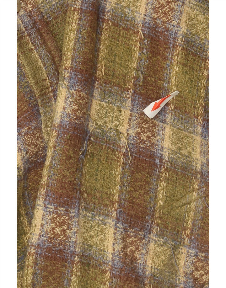 Camisa masculina de flanela Trussardi grande xadrez verde