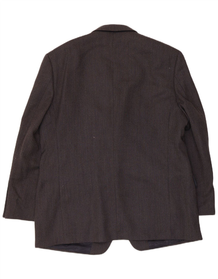 Jaqueta blazer masculina de 3 botões Marks & Spencer Reino Unido 44 XL azul marinho lã virgem