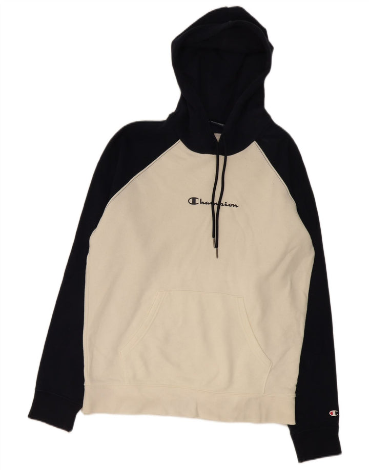 Jumper com capuz masculino Champion médio branco colorblock algodão