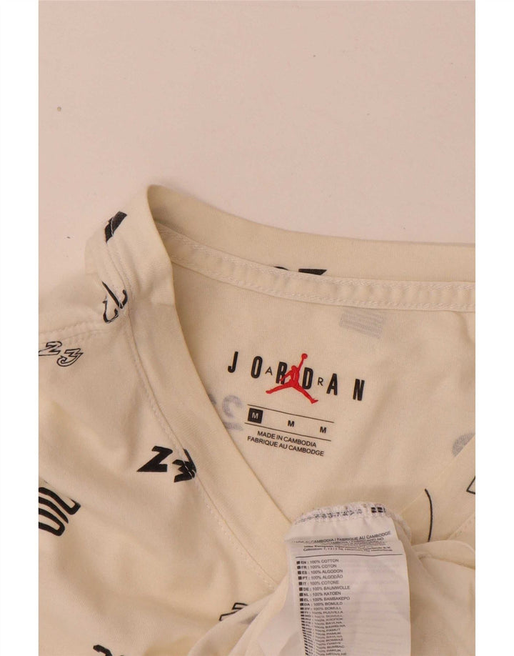 Camiseta Jordan masculina gráfica Top médio algodão branco