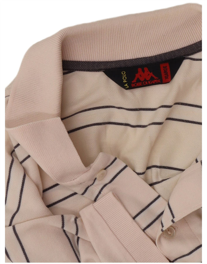 Camisa polo masculina Kappa grande listrada rosa