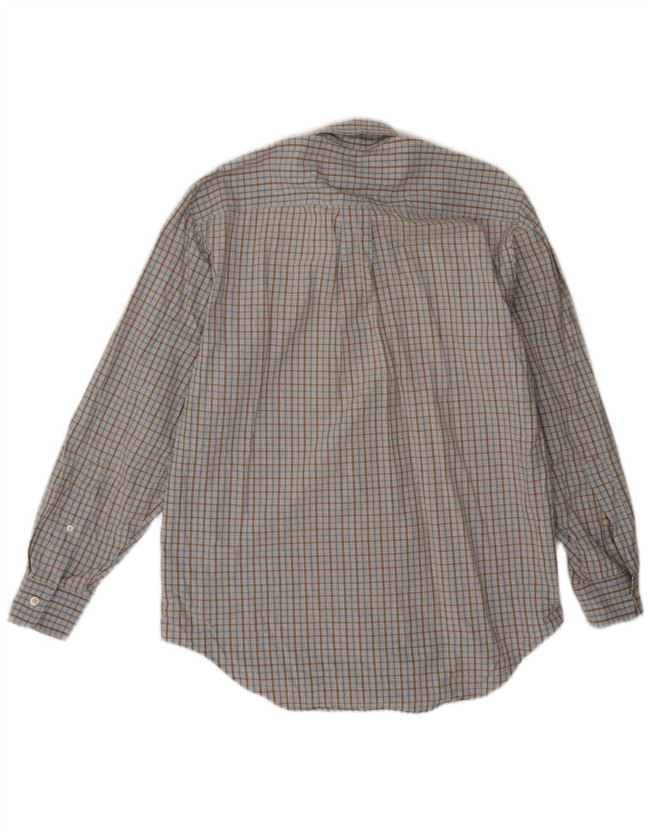 Camisa masculina Vineyard Vines pequena azul algodão guingão