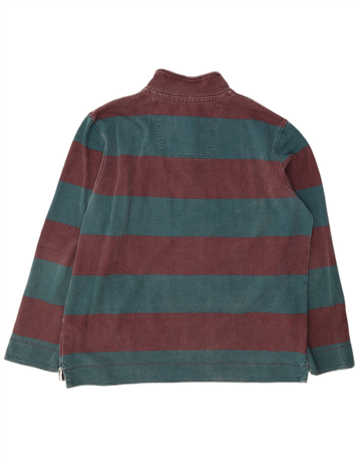 Crew Clothing Mens Zip Neck Moletom Jumper 2XL Listrado Multicolorido