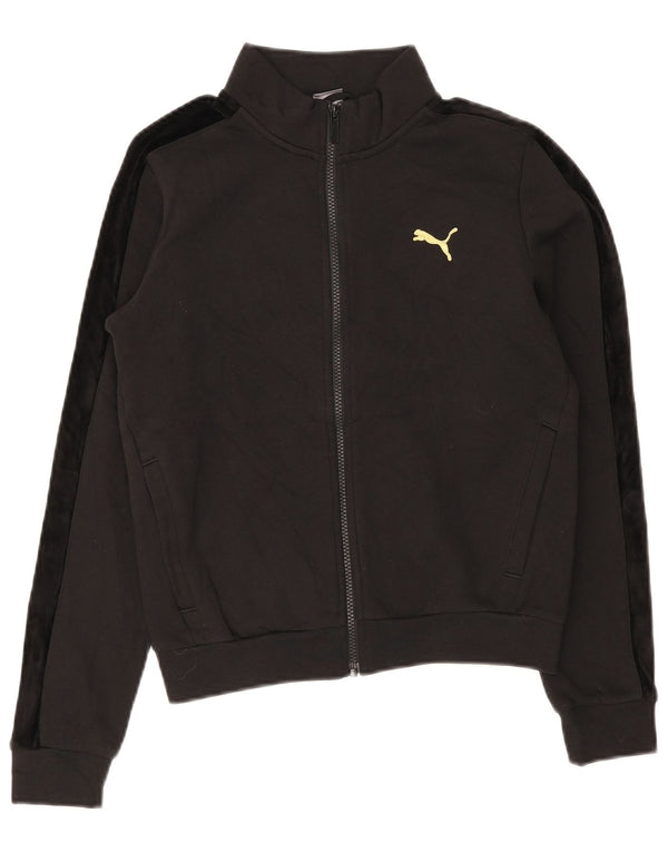 Puma Womens Graphic Tracksuit Top Jacket UK 6 XS Preto Colourblock Algodão